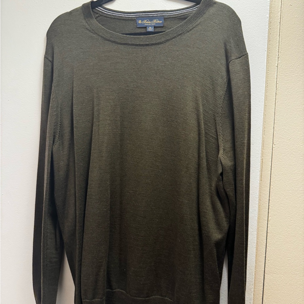 Brooks Brothers Dark Olive Crewneck Sweater